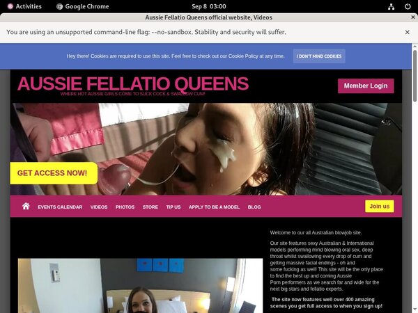 Aussie Fellatio Queens Website Accounts