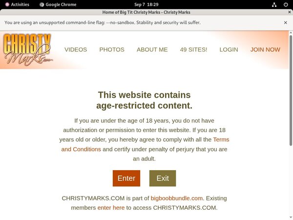 Christy Marks Sign Up Page