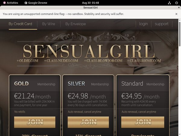 Sensual Girl Billing Page